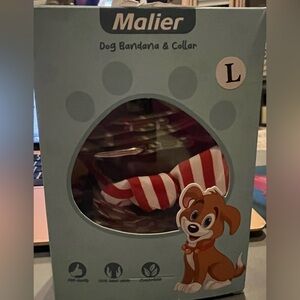 Malier Bandanas & Collar 2 Pack- Flower Red and Green Flower New